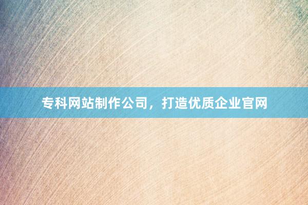 专科网站制作公司，打造优质企业官网